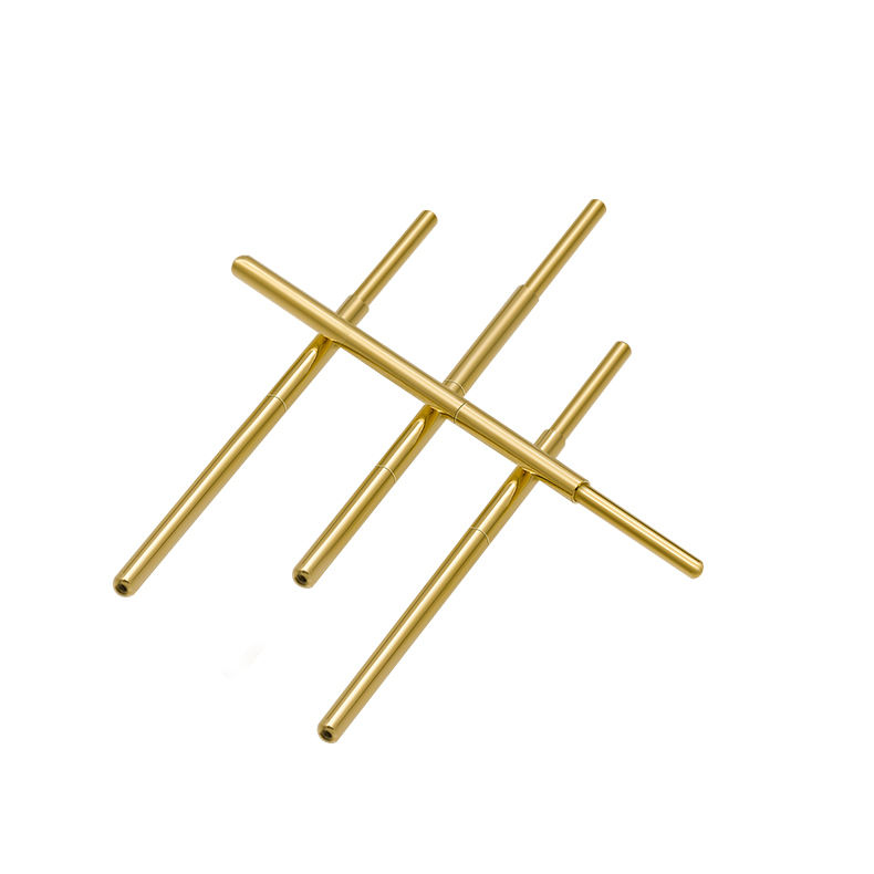 Gold Plated Spring Test Probe with Brass Barrel and BeCu Plunger for Precision PCB Testing