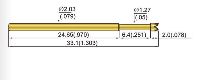 ICT 응용 분야를 위한 BeCu/SK4 플런저가 있는 맞춤형 크기 스테인리스 스틸 스프링 테스트 프로브
